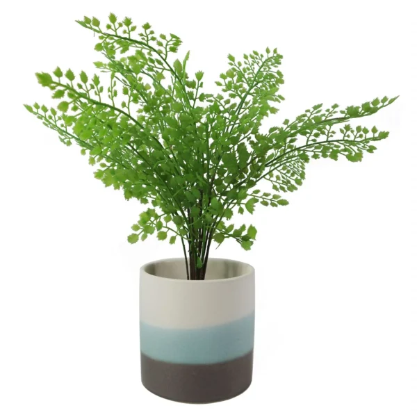 Blue S Stripe Ceramic Planter - Image 2