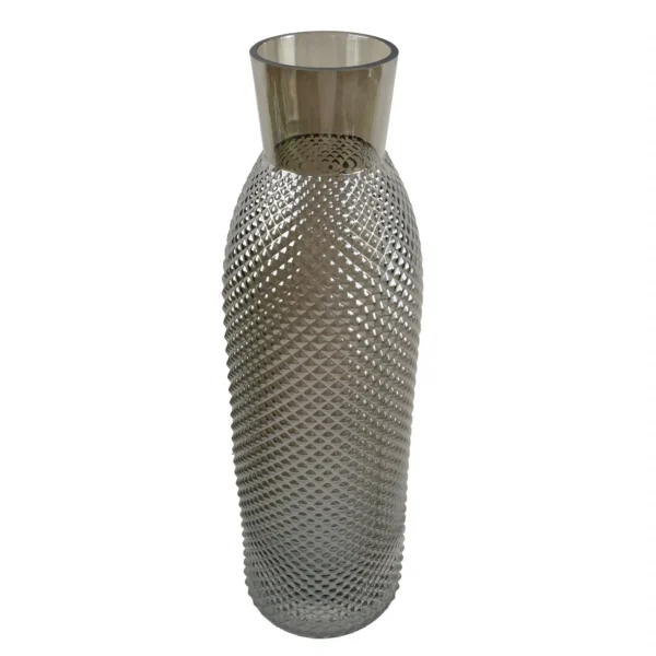 Glass Vase Smoke Grey Diamond Tall Glass Vase 50cm - Image 3