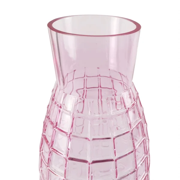 Glass Vase Tall Pink Square Glass Vase 49cm - Image 4