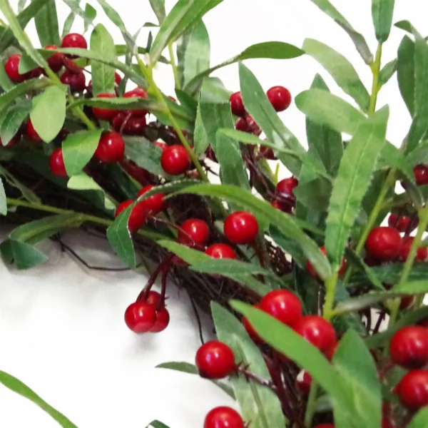 Christmas Mistletoe Red Berry Floristry Wreath 60cm 24" - Image 3