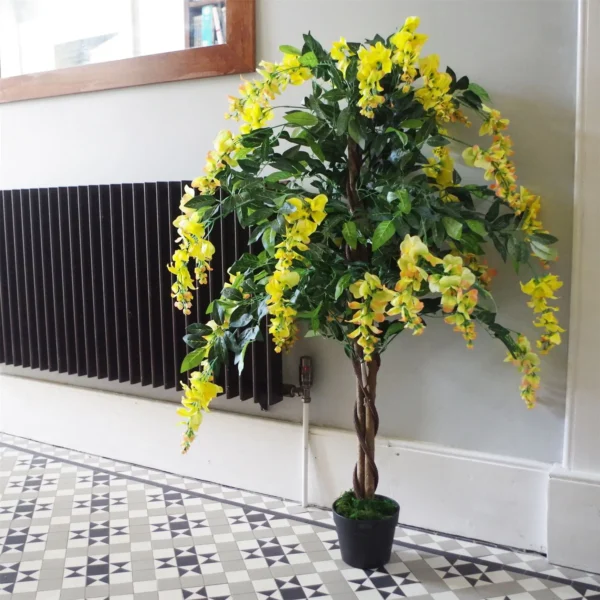 Blossom Tree Artificial Wisteria 120cm Yellow - Image 3