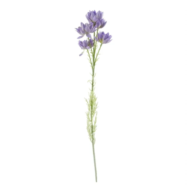 Leaf 60cm Artificial Purple Starflower Display Glass Vase - Image 2