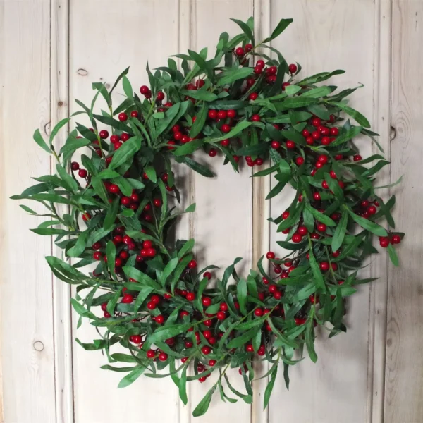 Luxury Wreath Christmas Mistletoe Red Berry 60cm 24" - Image 5