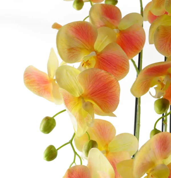 Large Yellow Peach Orchid Plant - Artifcial - 41 REAL TOUCH flowers - Image 2