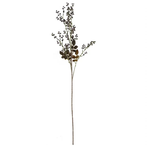 Leaf 100cm White Artificial Blossom and Berries Glass Vase - Image 3