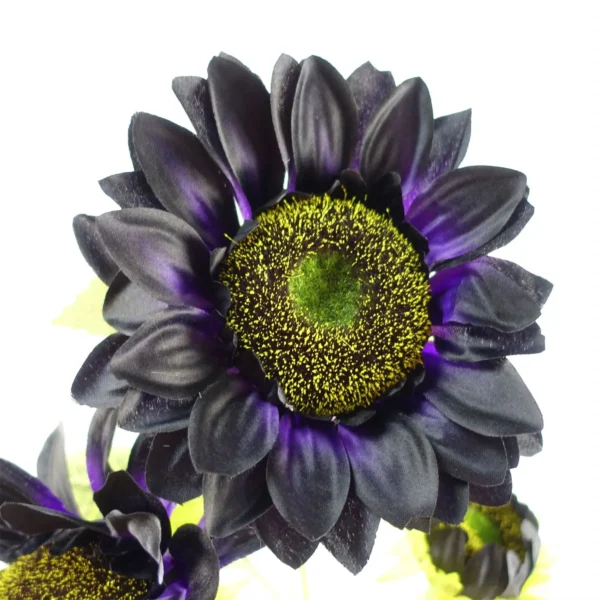 Leaf 100cm Purple Artificial Sunflower Arrangement Glass Vase - Image 2