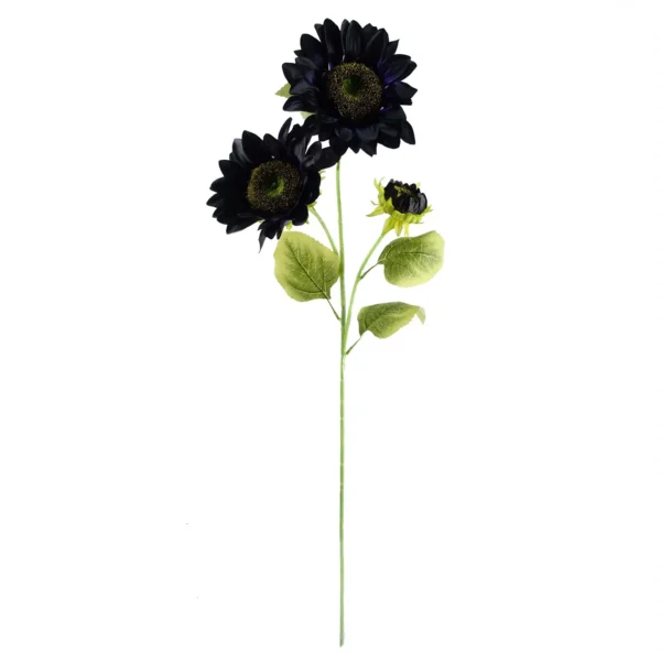 Leaf 100cm Purple Artificial Sunflower Arrangement Glass Vase - Image 3