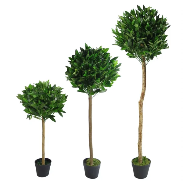 Pair Artificial Bay Topiary Trees PAIR 120cm Trunk - Image 5