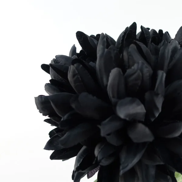 Pack of 6 x Artificial Flowers Extra Large Reflex Chrysanthemum - Black 75cm - Image 4