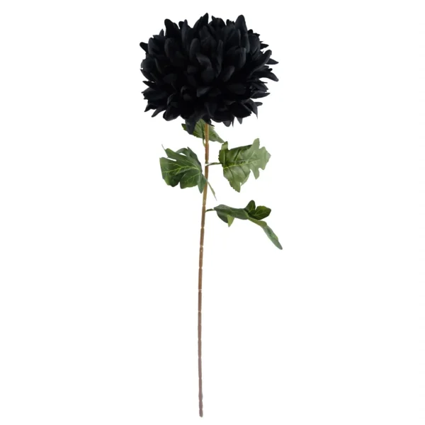 Pack of 6 x Artificial Flowers Extra Large Reflex Chrysanthemum - Black 75cm - Image 5