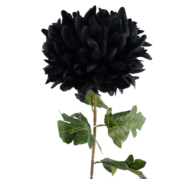 Pack of 6 x Artificial Flowers Extra Large Reflex Chrysanthemum - Black 75cm - Image 6