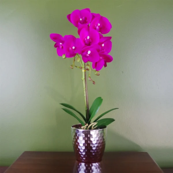 Pink Orchid Artificial Dark Silver 50cm