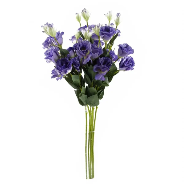 Pack of 6 x Artificial Flowers Purple Wild Rose Stem - 6 Flowers 80cm - Image 2