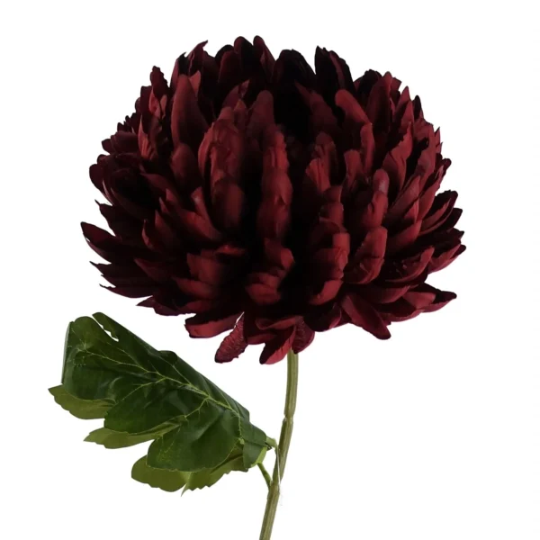 Pack of 6 x Artificial Flowers Extra Large Reflex Chrysanthemum - Red 75cm - Image 6