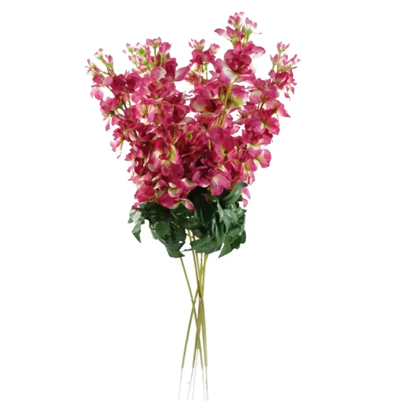 Pack of 6 x Artificial Flowers Delphinium Dark Pink Stem 75cm - Image 2