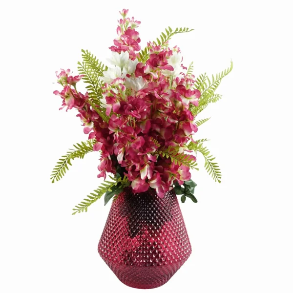 Pack of 6 x Artificial Flowers Delphinium Dark Pink Stem 75cm - Image 3