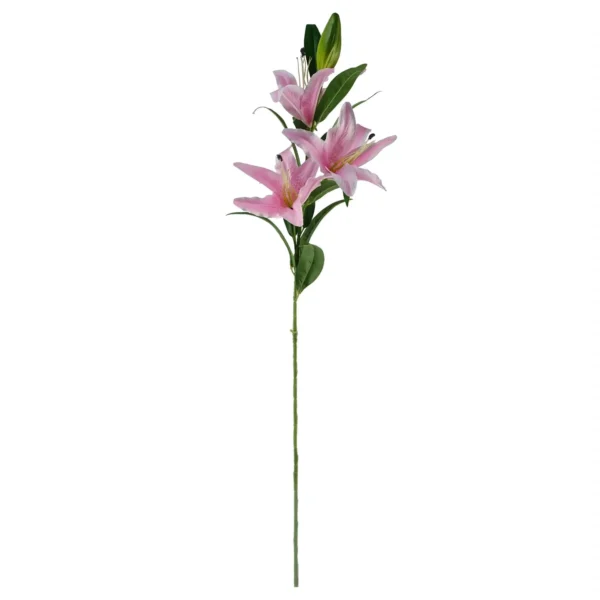 Pack of 6 x Artificial Flowers Large Pink Lily Stem - 3 Flowers 100cm - Image 7