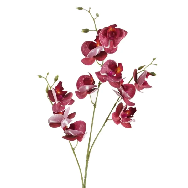 Pack of 6 x Artificial Flowers Dark Pink Mini Orchid Stem 80cm - Image 6