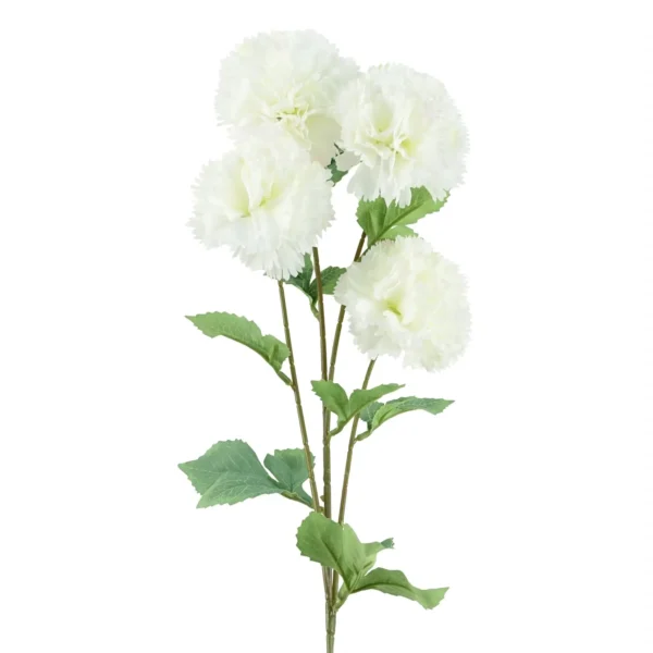 Pack of 6 x Artificial Flowers White Carnation Stem - 4 Flowers 70cm - Image 6