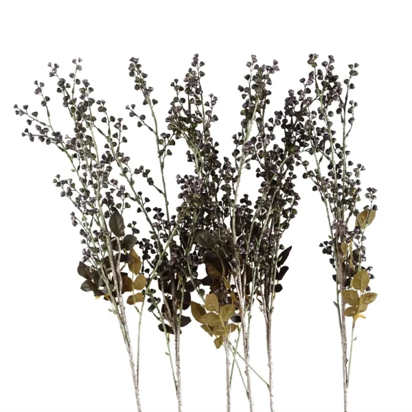 Pack of 6 x Artificial Foliage Dark Berry Stem 85cm