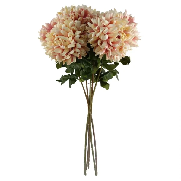 Pack of 6 x Artificial Flowers Extra Large Reflex Chrysanthemum - Pink 75cm - Image 2