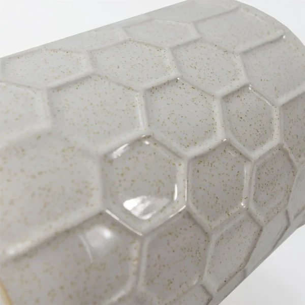 White Honeycomb Ceramic Planter - Image 3