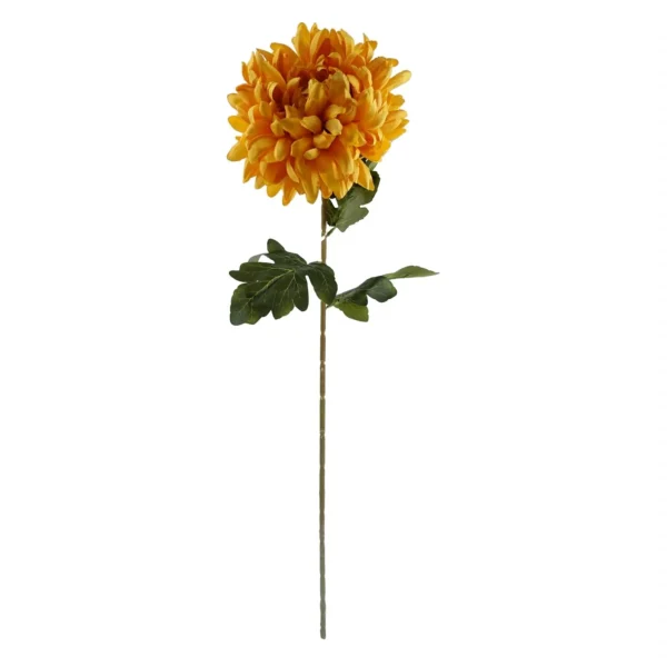 Pack of 6 x Artificial Flowers Extra Large Reflex Chrysanthemum - Gold 75cm - Image 6