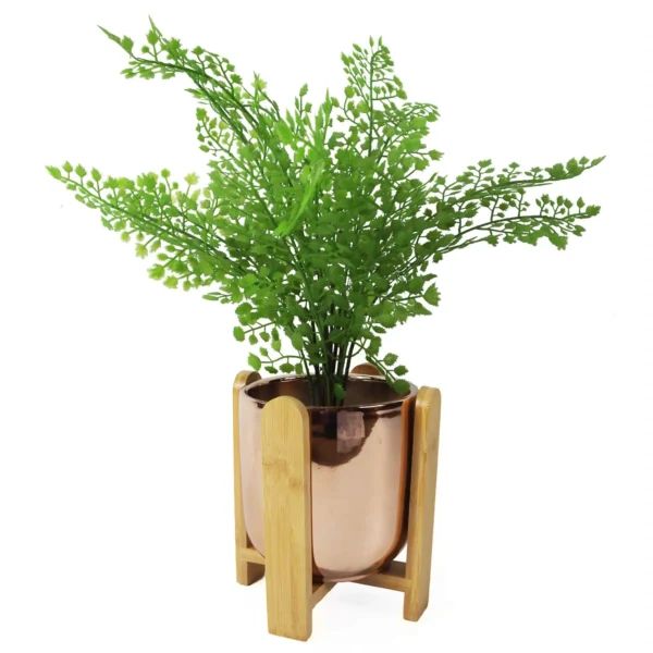 White Ceramic Planter Metal Plant Pot - Image 4