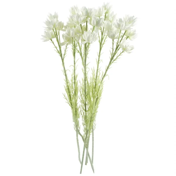 Pack of 6 x Artificial Flowers White Starflower Stem - 5 Flowers 60cm - Image 2