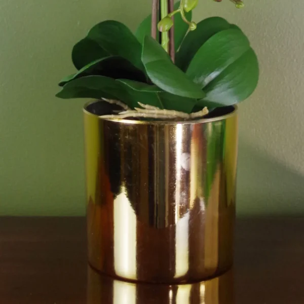 Purple Artificial Orchid Gold 52cm Real Touch - Image 3