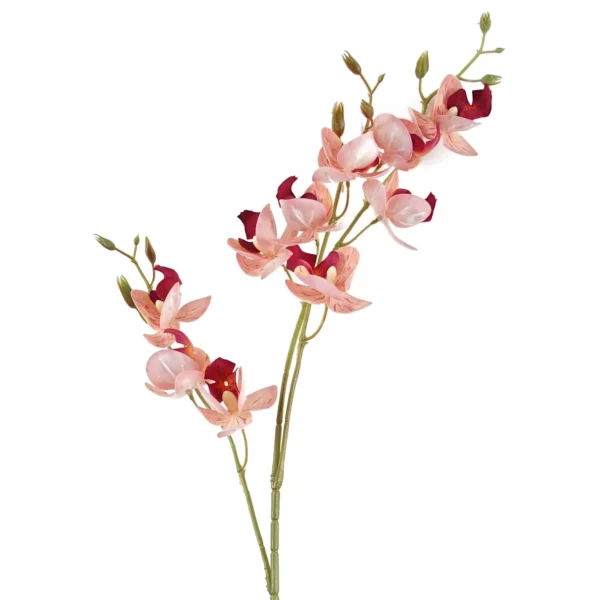 Pack of 6 x Artificial Flowers Pink Mini Orchid Stem 80cm - Image 6