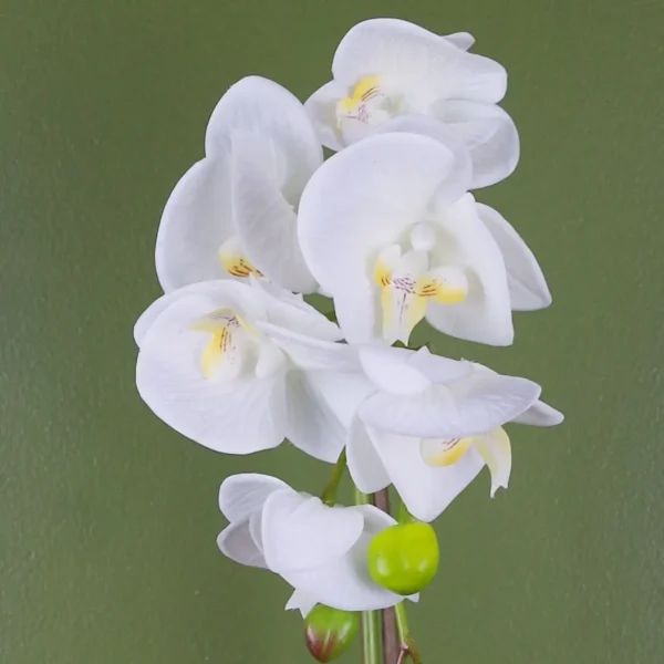 White Silver Artificial Orchid Dark 46cm - Image 2