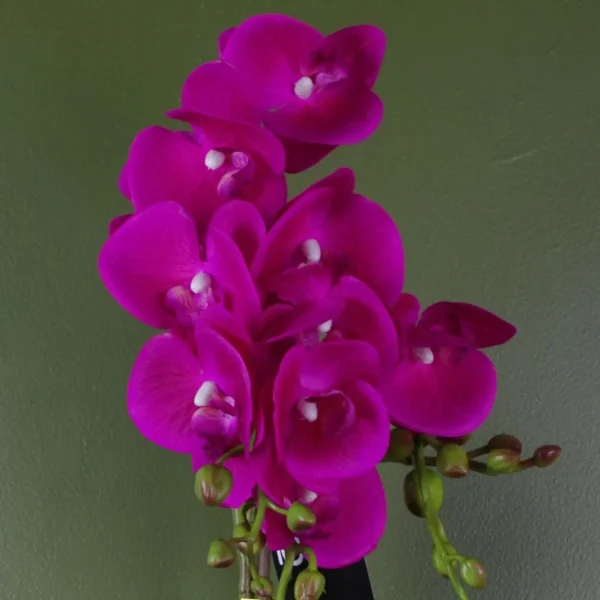 Pink Artificial Orchid Plant Gold Pot 54cm - Image 2