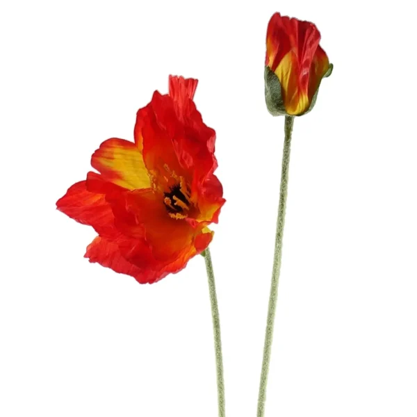 Pack of 6 x Artificial Flowers Poppy Stem - 2 Flowers 100cm - Image 3