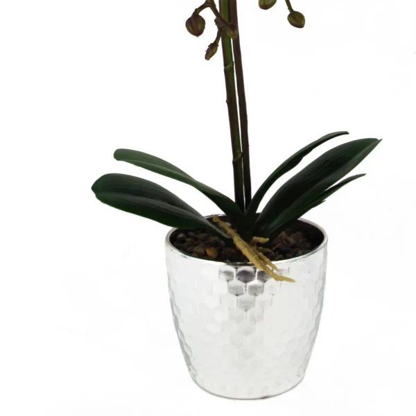 Orchid Artificial Pink Silver 50cm Phalaenopsis - Image 4