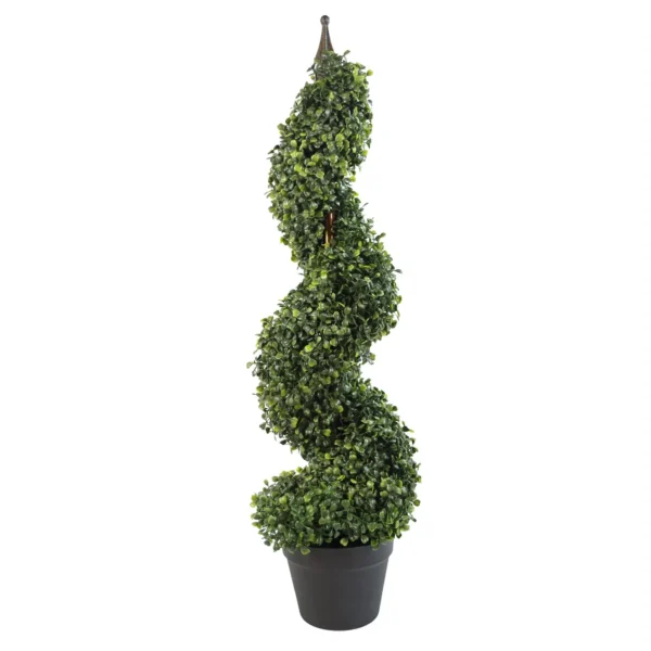 Pair 90cm Tall Artificial Boxwood Tower Trees Topiary Spiral - Image 3