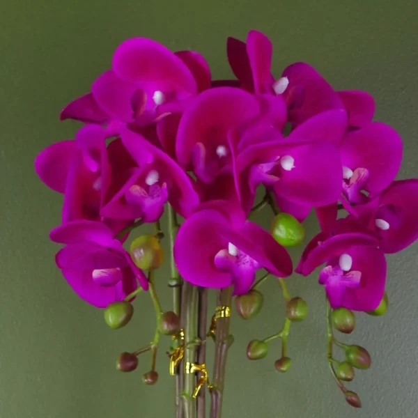 Pink Silver Artificial Orchid 52cm Real Touch - Image 2