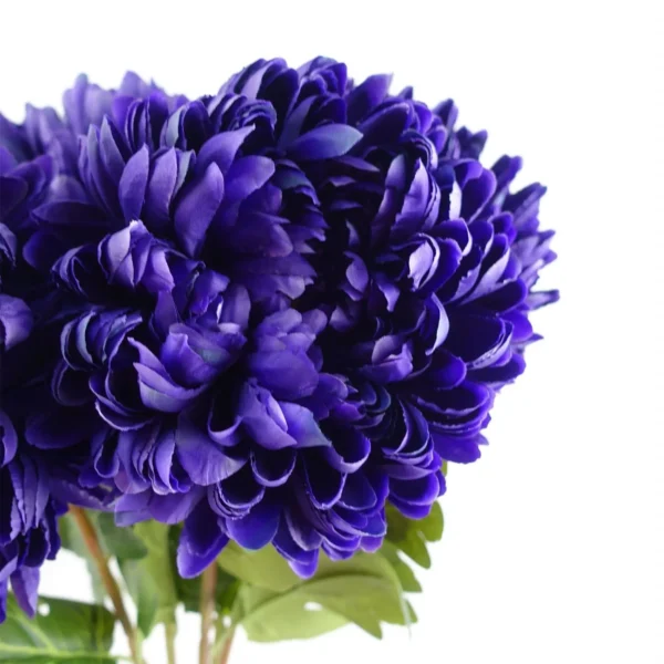 Pack of 6 x Artificial Flowers Extra Large Reflex Chrysanthemum - Purple 75cm - Image 5