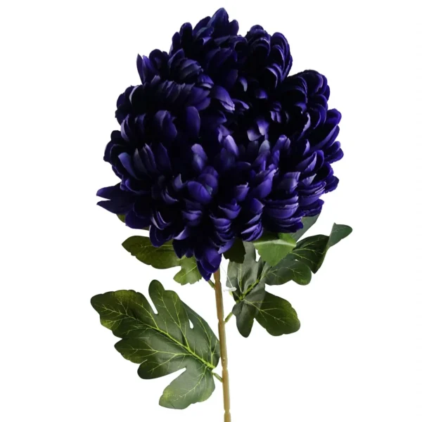 Pack of 6 x Artificial Flowers Extra Large Reflex Chrysanthemum - Purple 75cm - Image 6