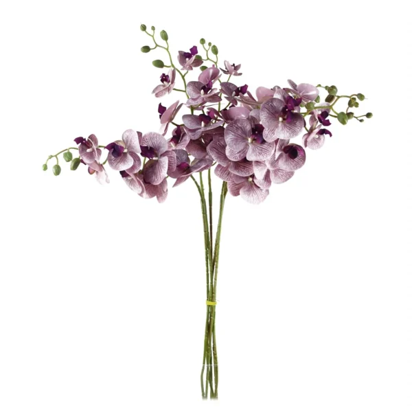 Pack of 6 x Artificial Flowers Phalaenopsis Orchid Purple Stem 100cm - Image 2