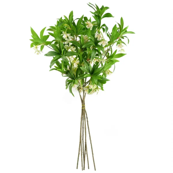 Pack of 6 x Artificial Foliage Hainan Elaeocarpus Stem 90cm - Image 2