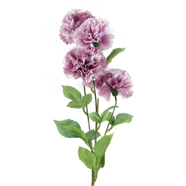 Pack of 6 x Artificial Flowers Pink Carnation Stem - 4 Flowers 70cm - Image 3