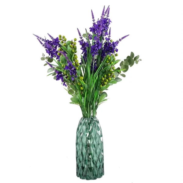 Pack of 6 x Artificial Flowers Purple Larkspur Artifical Stem 80cm - Image 3