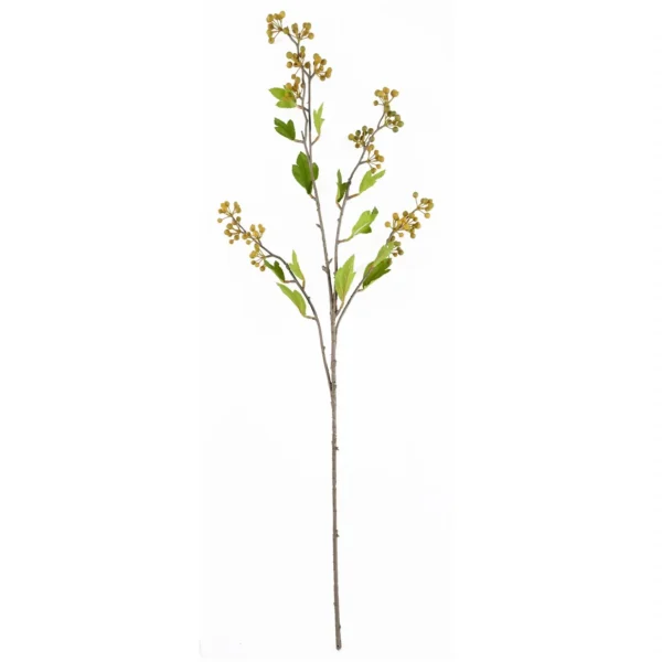 Pack of 6 x Artificial Foliage Yellow Berry Stem 90cm - Image 5