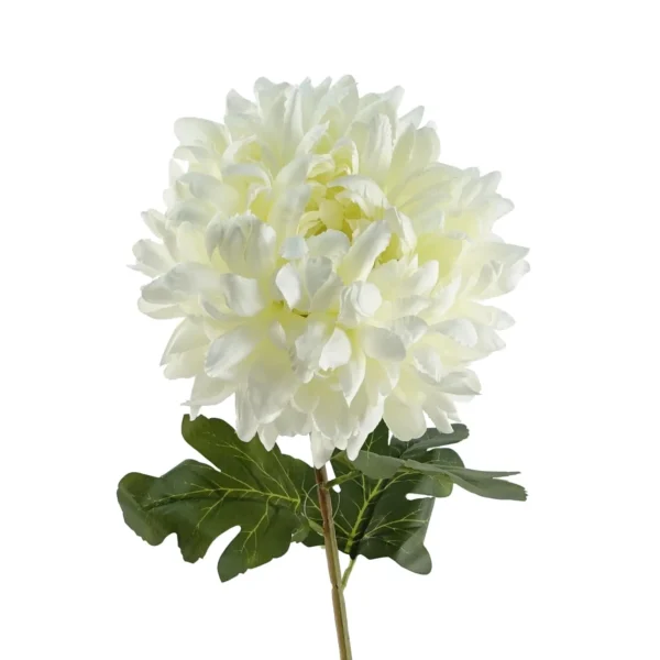 Pack of 6 x Artificial Flowers Extra Large Reflex Chrysanthemum - White 75cm - Image 4