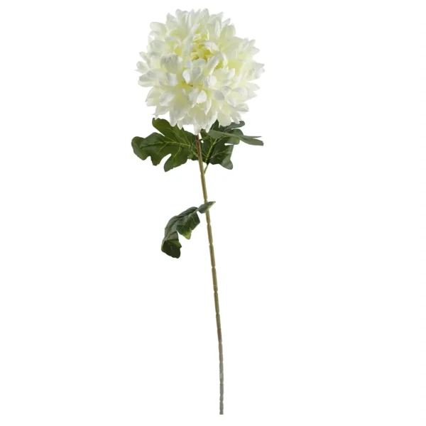 Pack of 6 x Artificial Flowers Extra Large Reflex Chrysanthemum - White 75cm - Image 6