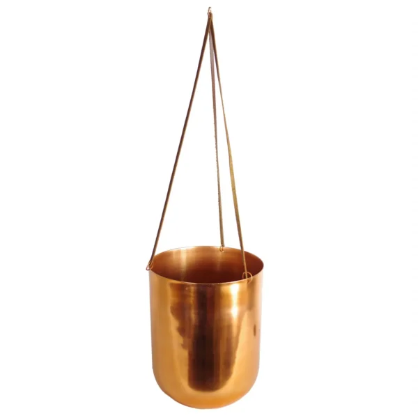 Polished Copper Hanging Planter 18 x 22cm UK