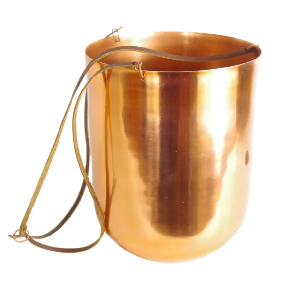 Polished Copper Hanging Planter 18 x 22cm UK - Image 3