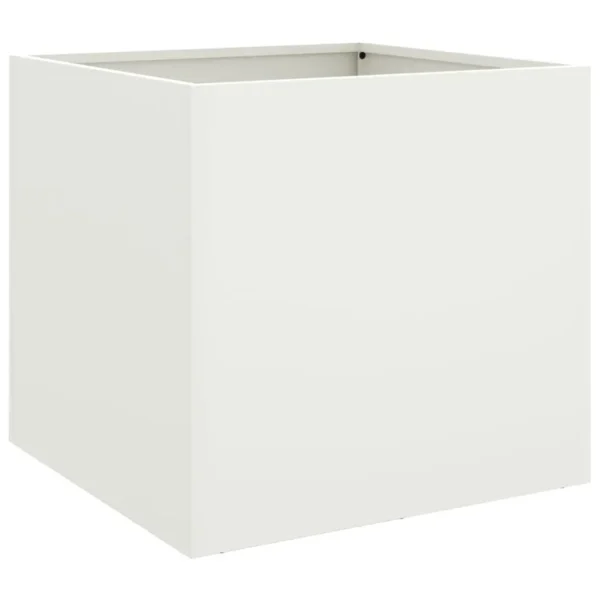 vidaXL Planters 2 pcs White 42x40x39 cm Steel - Image 4