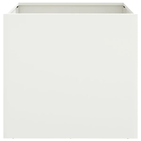 vidaXL Planters 2 pcs White 42x40x39 cm Steel - Image 5